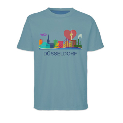 Shirt- Druck Muster Düsseldorf Skyline als Pop Art